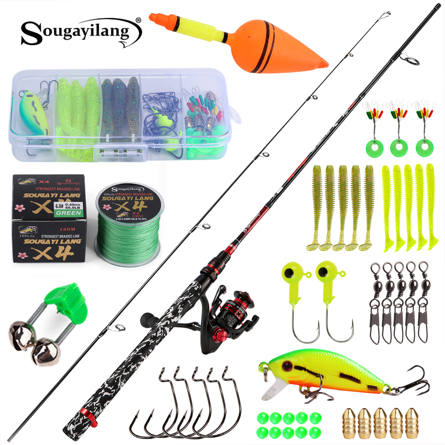 Fishing Lure Spinner - Sougayilang Spinning Fishing Rod and Reel