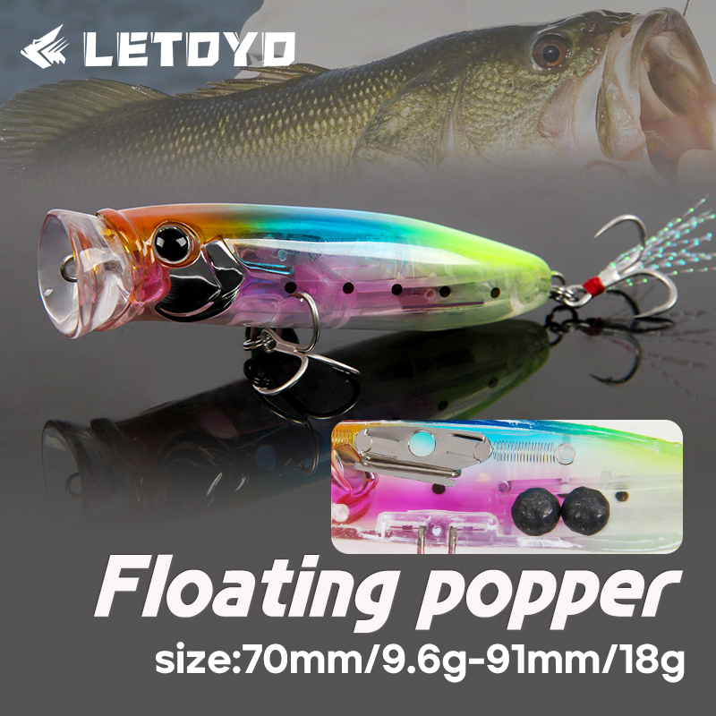 LETOYO 9.6g/18g Floating Poppe - Fishing Lure Popper avis et prix