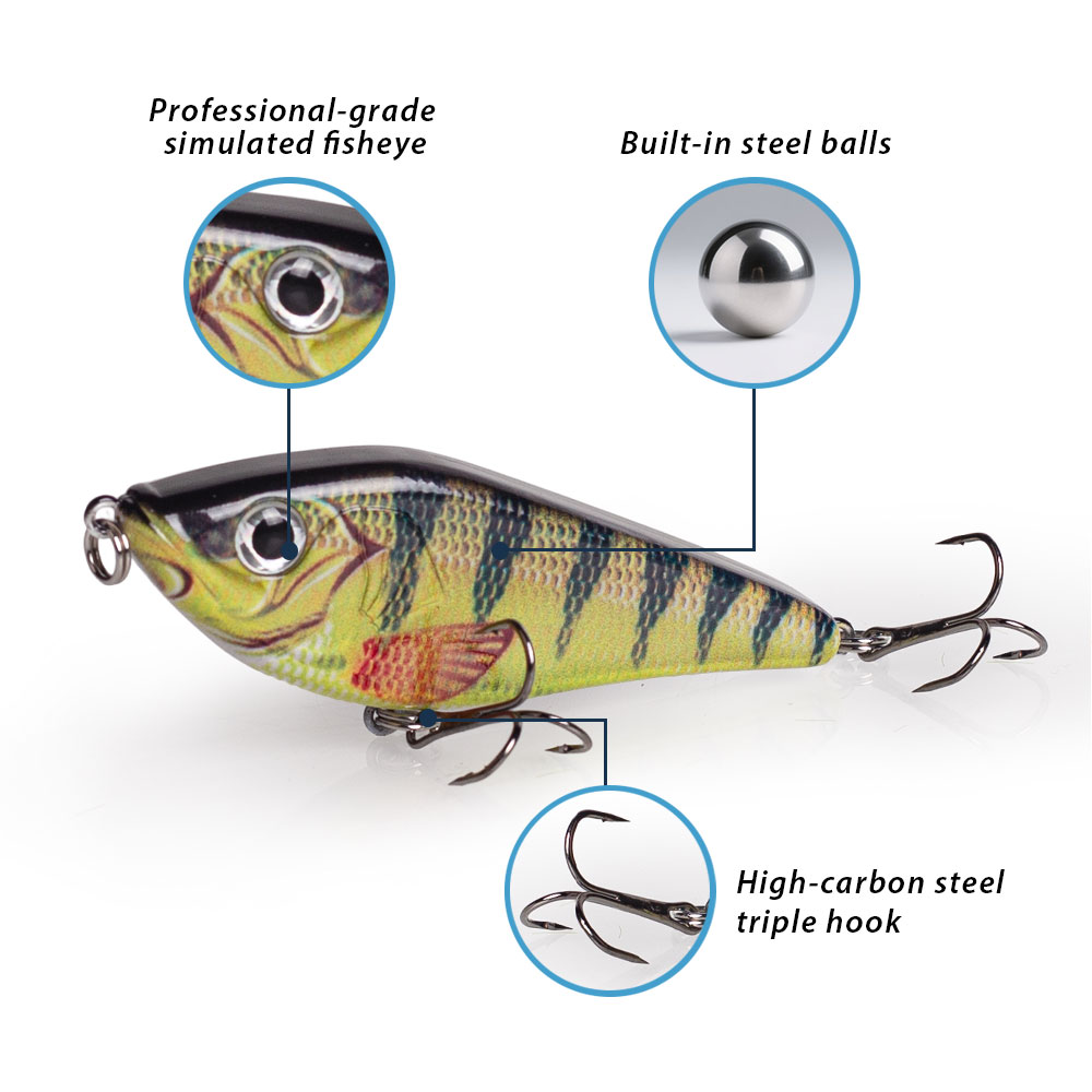 80mm/15.5g Muskies Jerkbait Pi - Fishing Lure Jerkbait avis et prix