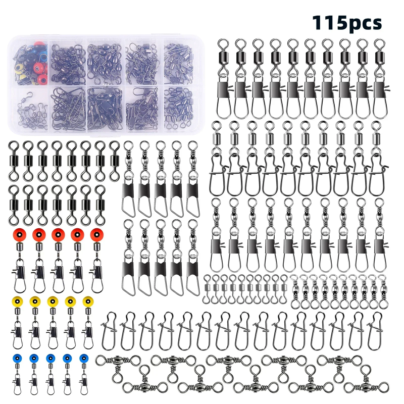 115pcs Fishing Swivel Connecto - Fishing Lure Making Kit avis et prix