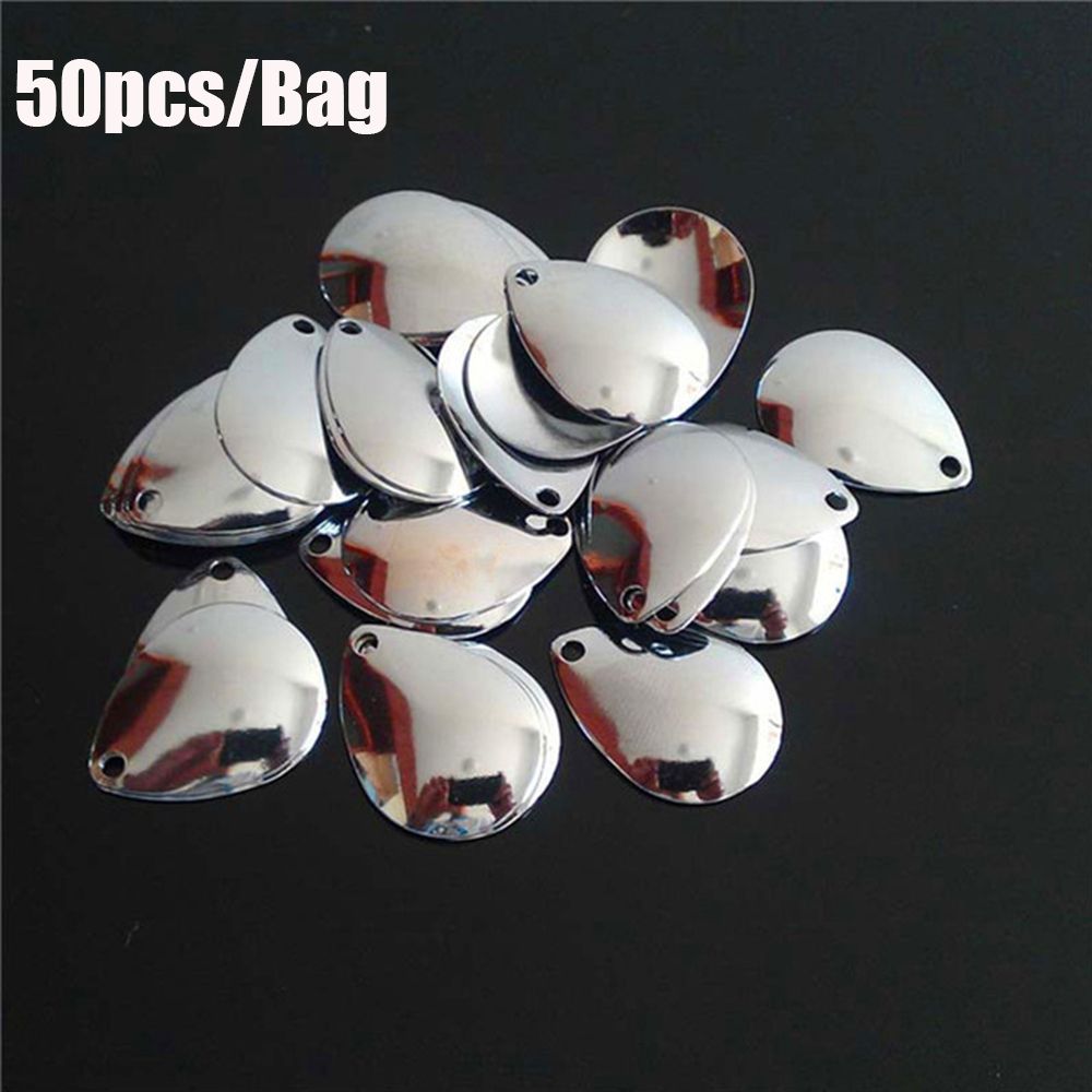 50PCS Silver Smooth Nickel Seq - Fishing Lure Spinner avis et prix