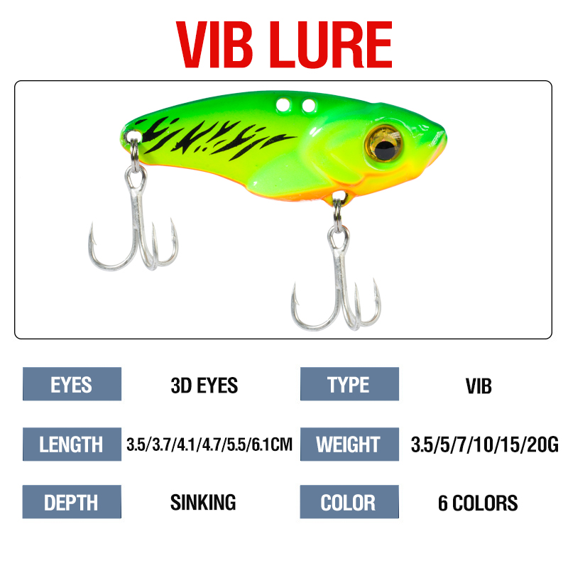 6PCS Metal VIB Lure 5g 7g 10g  - Fishing Lure Spinnerbait avis et prix