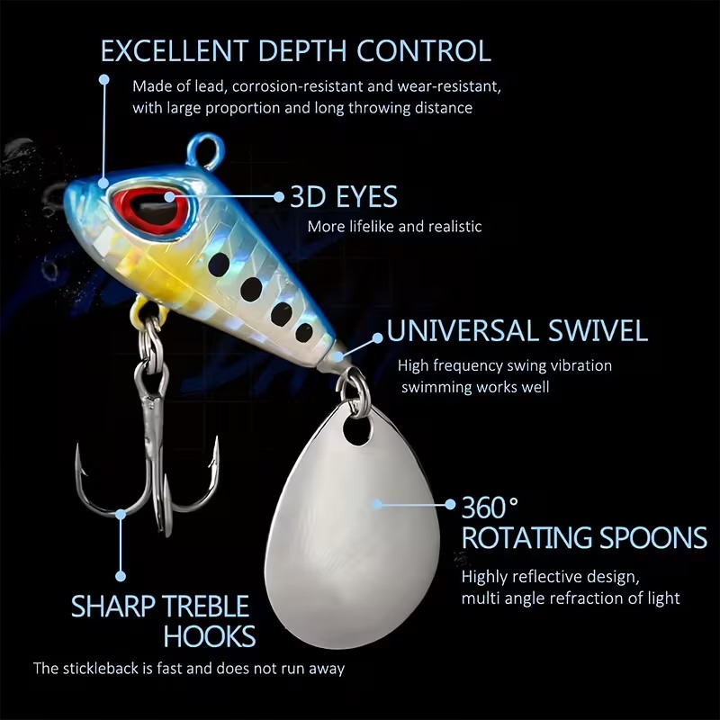 5/6pcs Mini VIB With Spoon Fis - Fishing Lure Crankbait avis et prix