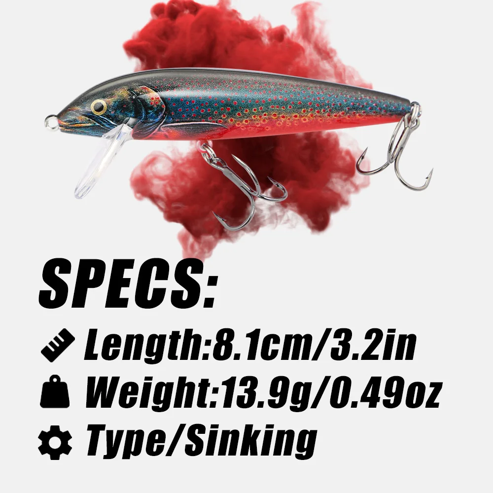 B&U 80mm Sinking Minnow Wobbli - Fishing Lure Jerkbait avis et prix