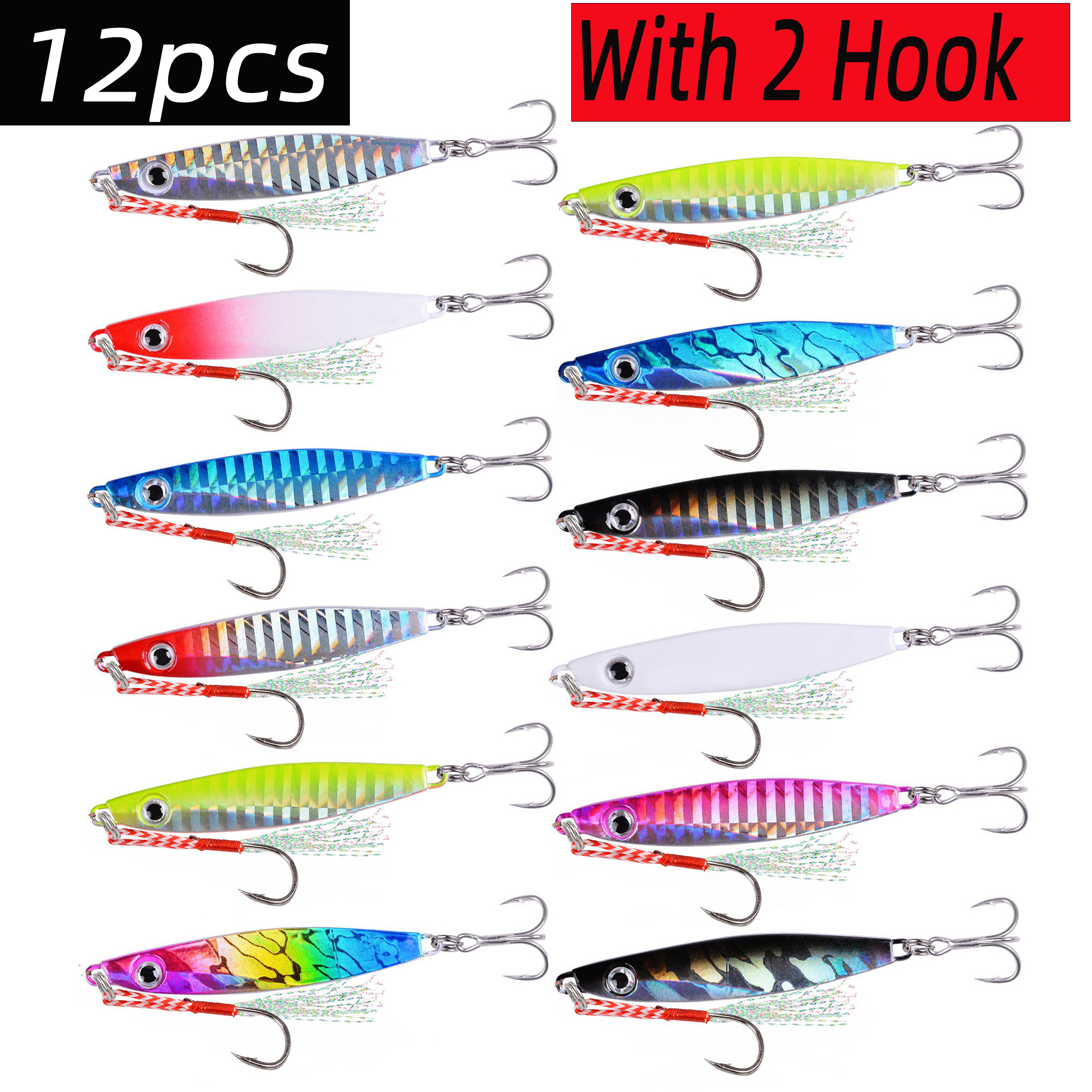 12pcs Fishing Metal Lures Jig  - Fishing Lure Blade Bait avis et prix