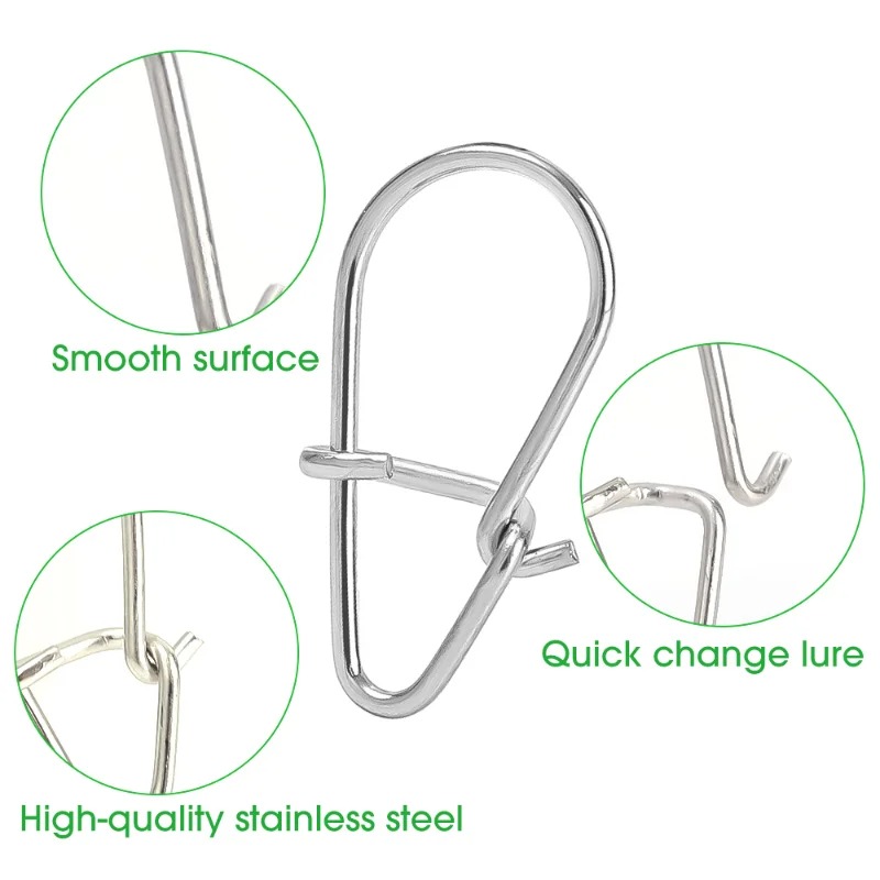 100PCS Stainless Steel Fishing - Fishing Lure Accessories avis et prix