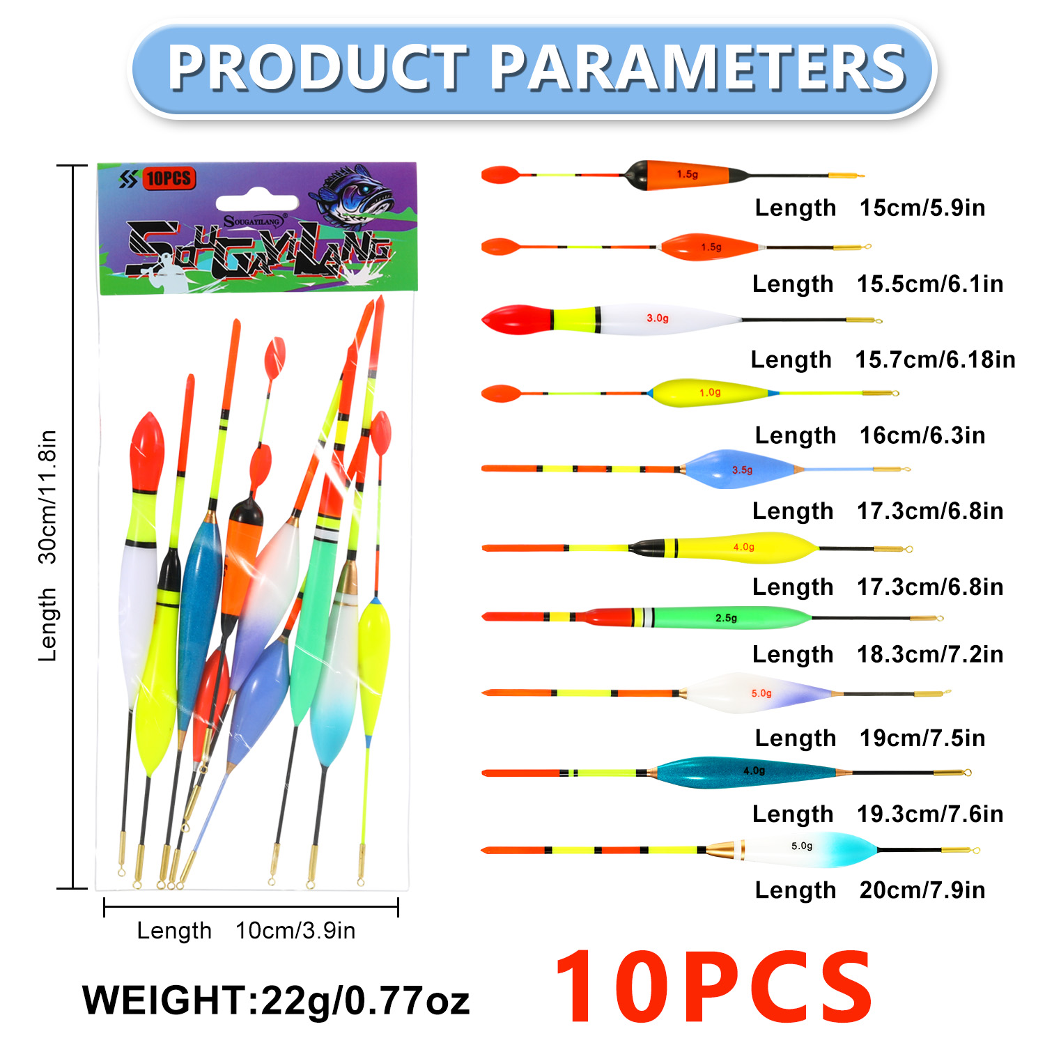 EVA Fishing Float Set 10pc 1.5 - Fishing Lure Topwater avis et prix